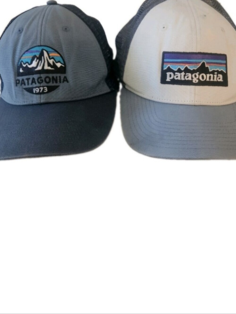 Set Of Two Patagonia Snap Back Trucker Hat Cap Blue Mountains Outdoors